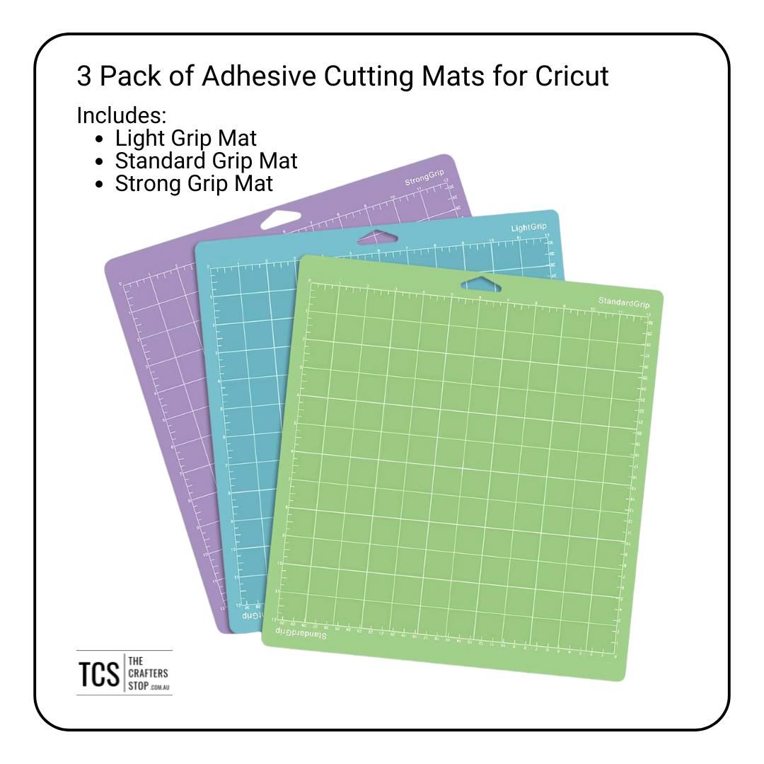 3 Pack of Adhesive Cutting Mats for Cricut (30x30cm)
