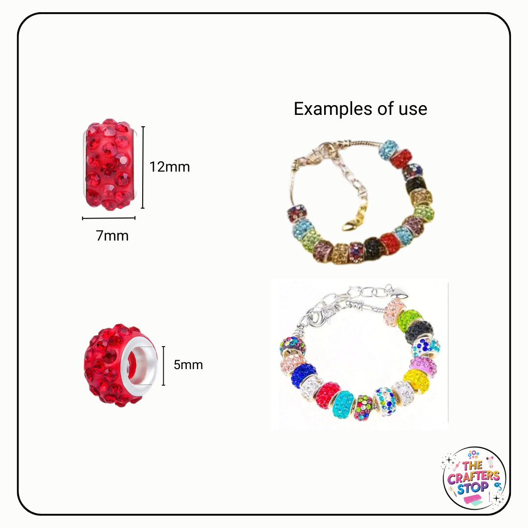 Large Hole Rhinestone Mixed Sparkly Beads