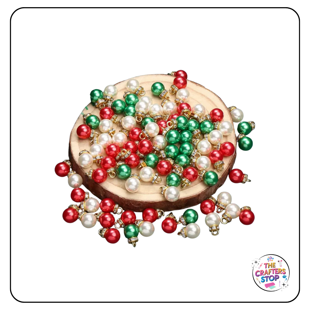Faux Pearl Charms - Christmas Themed