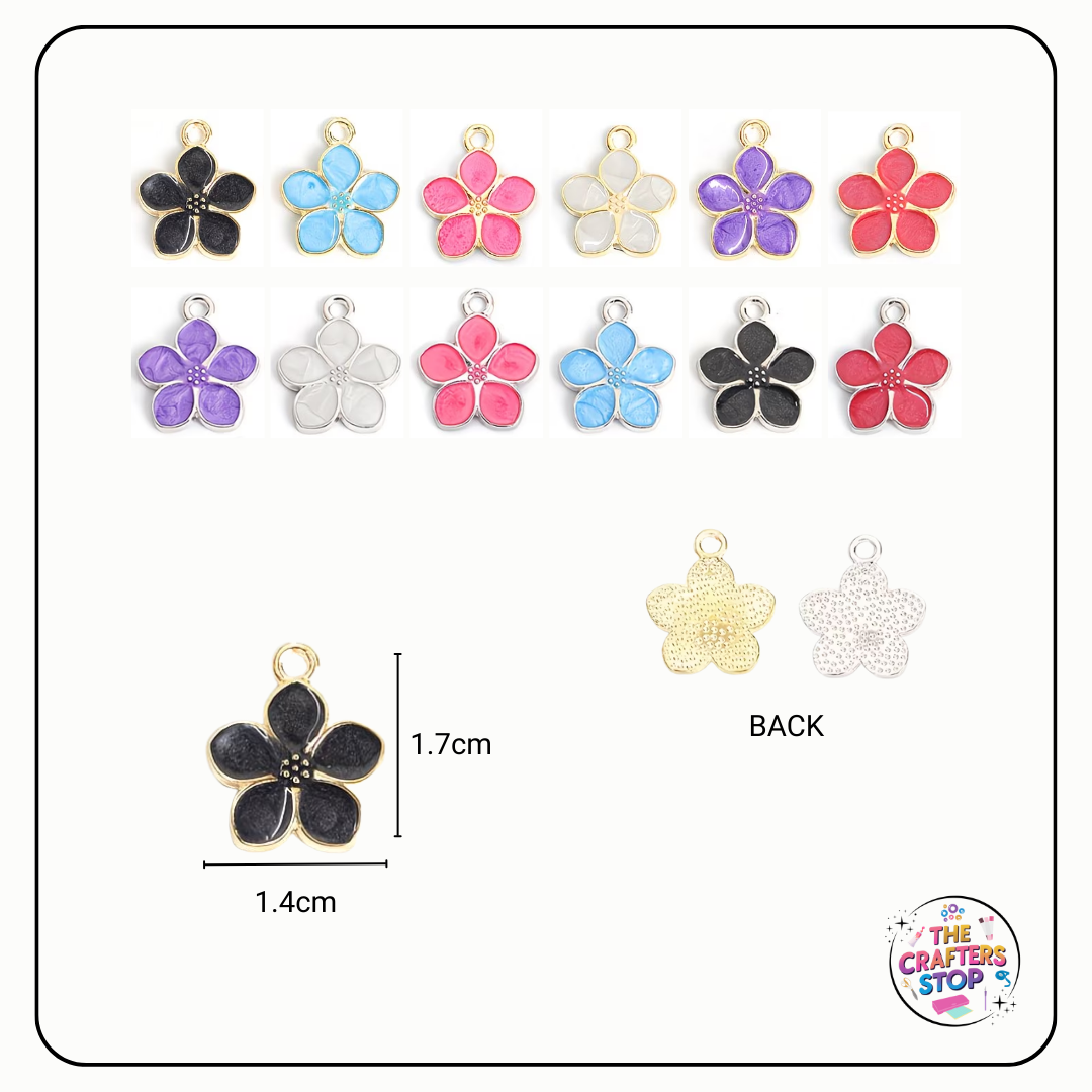 Metal/Enamel Sakura Flower Charms (Mixed)