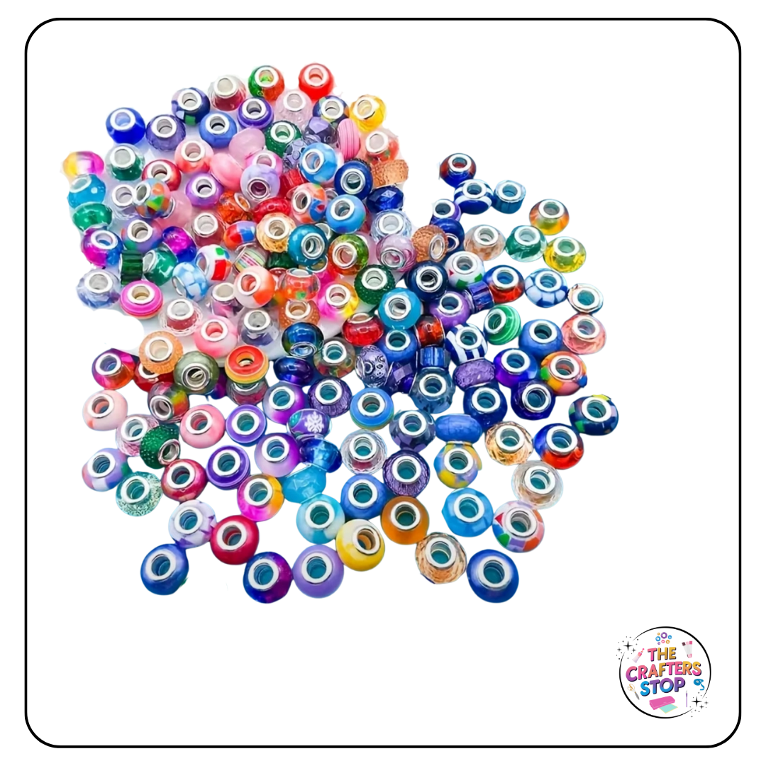 Large Hole Faceted Acrylic Decorative Beads