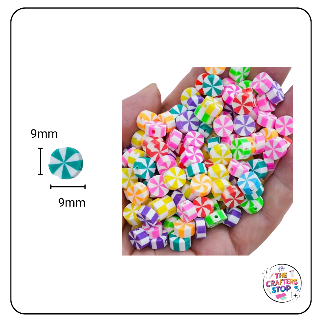 Candy Swirl Polymer Clay Beads - 3 Designs