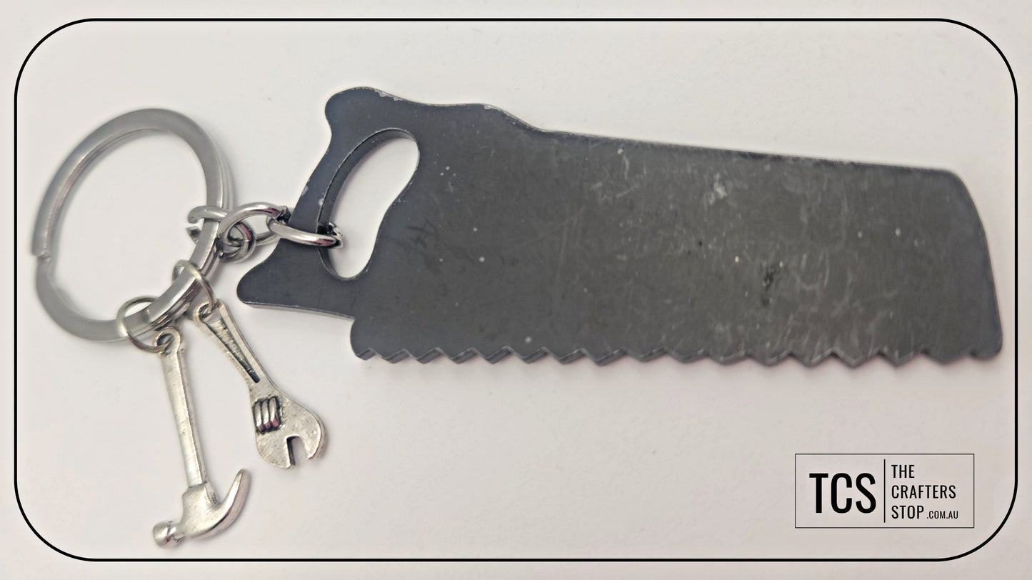 Metal Charm Tool Keyring with Acrylic Blank (Father's Day)
