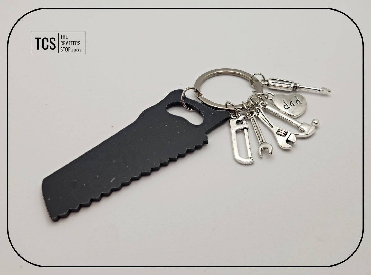 Metal Charm Tool Keyring with Acrylic Blank (Father's Day)