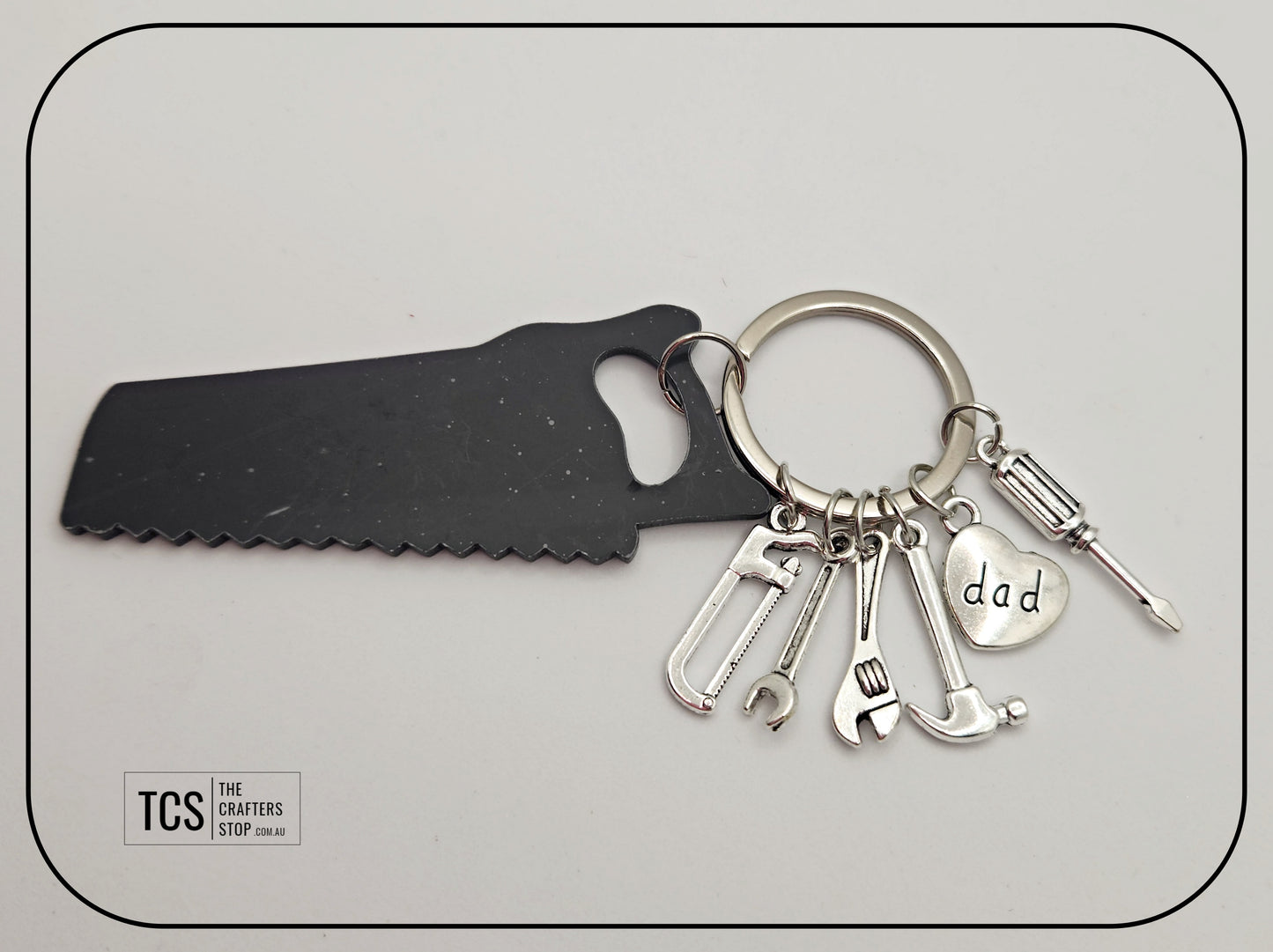 Metal Charm Tool Keyring with Acrylic Blank (Father's Day)