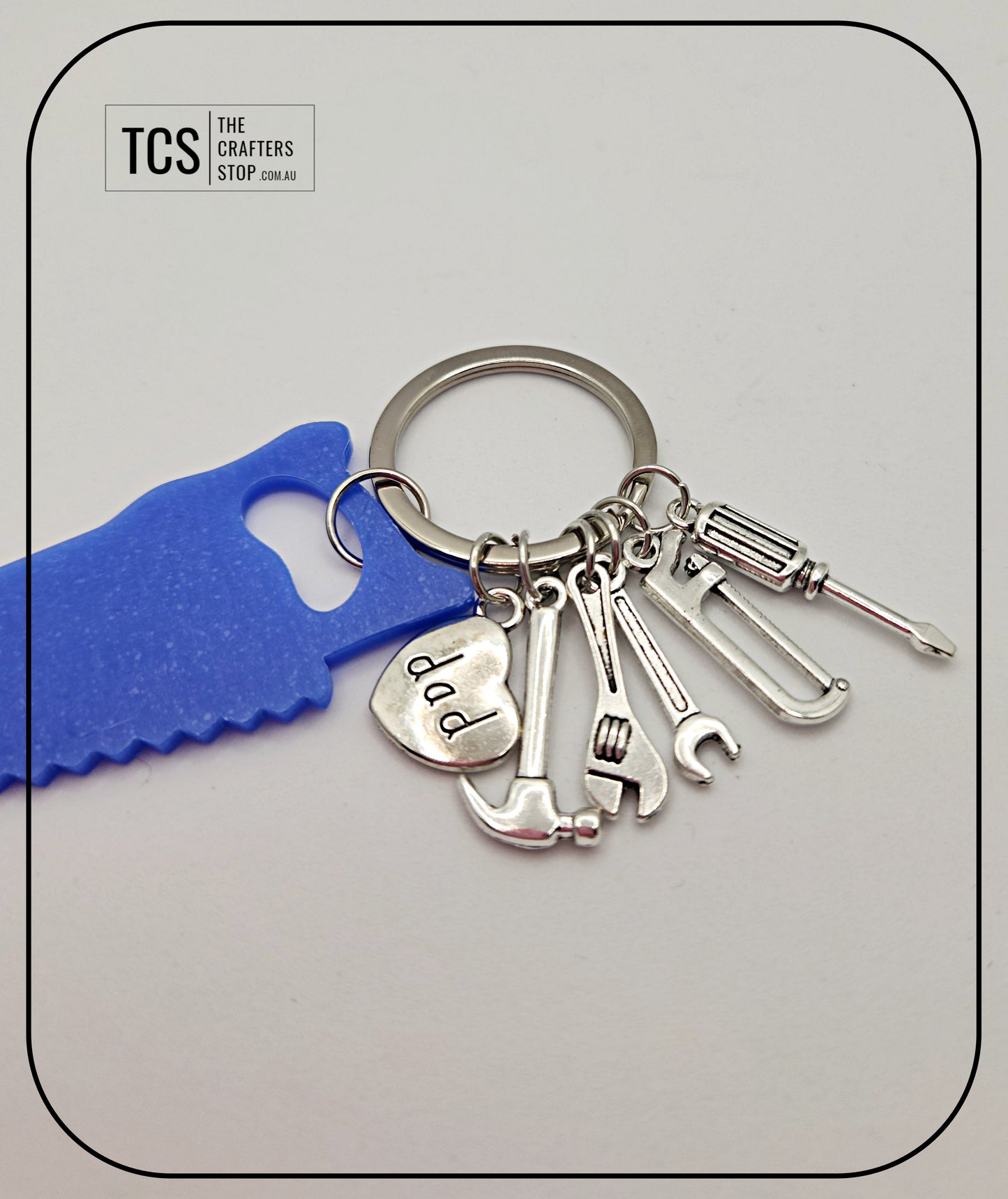 Metal Charm Tool Keyring with Acrylic Blank (Father's Day)