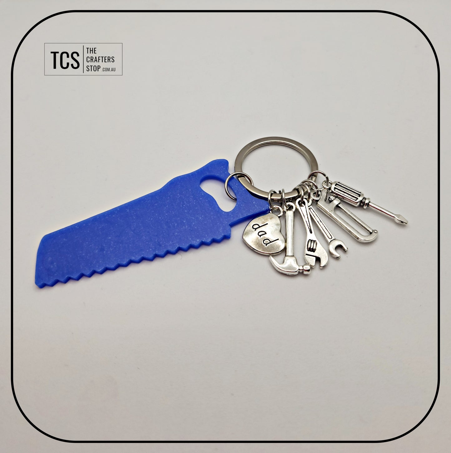 Metal Charm Tool Keyring with Acrylic Blank (Father's Day)