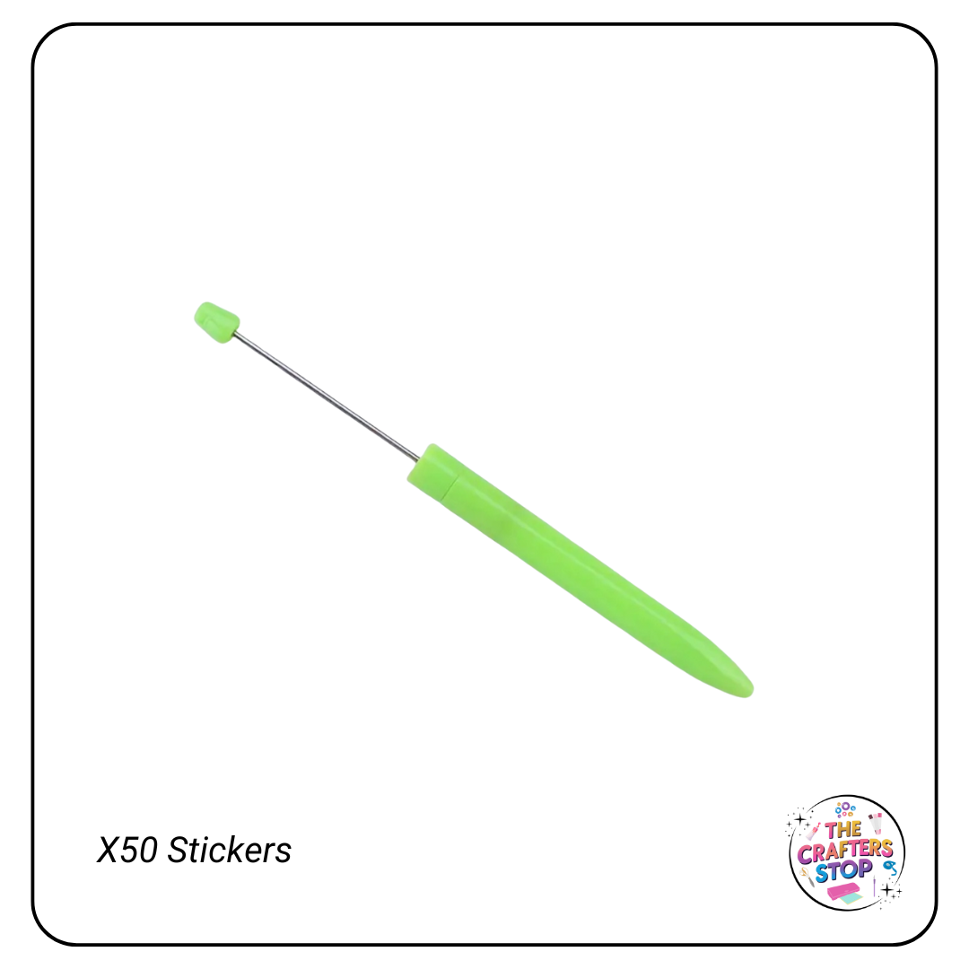 Long DIY Beadeable Pen with Silver Band