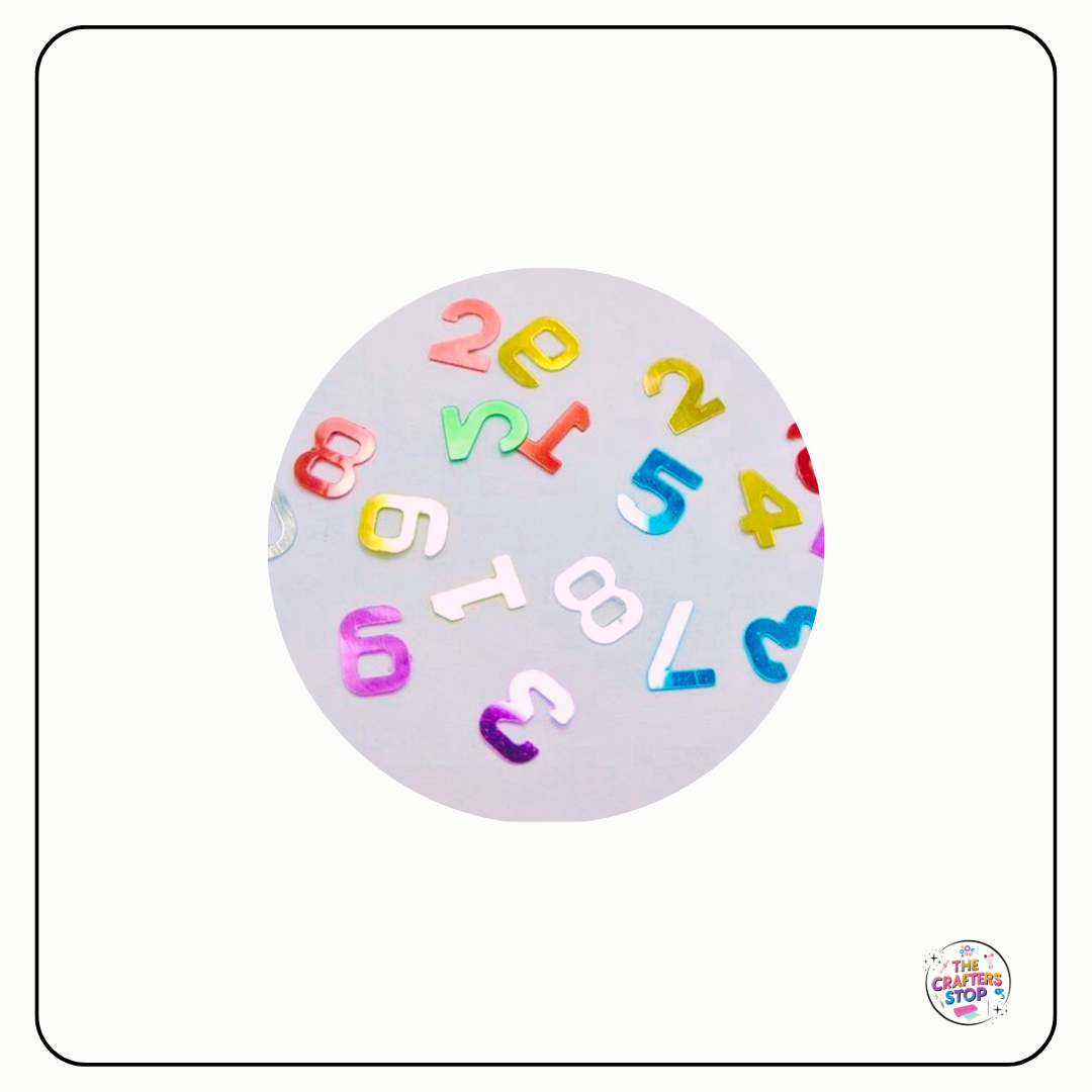 PVC Number Sequin Add-ins 25g