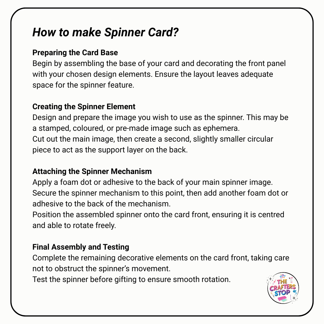 Mini Roating Spinner Mechanisms for Card Making (X5 Pack)