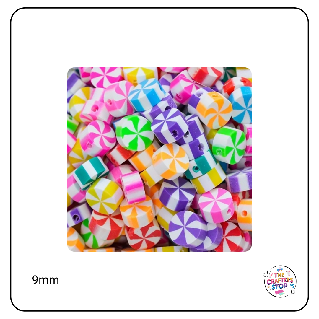 Candy Swirl Polymer Clay Beads - 3 Designs
