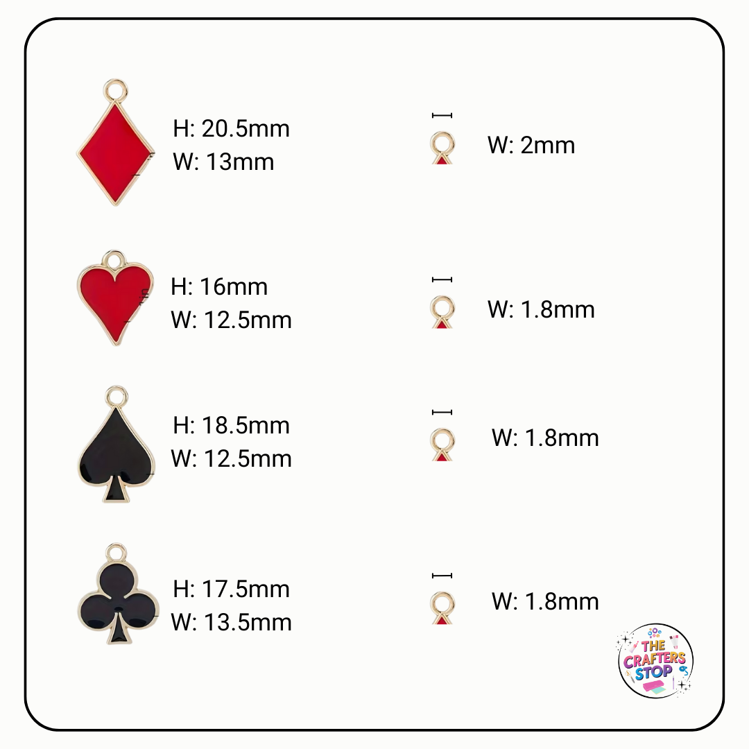 Playing Cards Metal Charms
