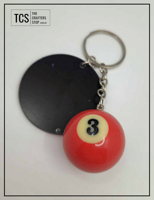 Eight Ball/Snooker Acrylic Keyring (Fathers Day Gift)