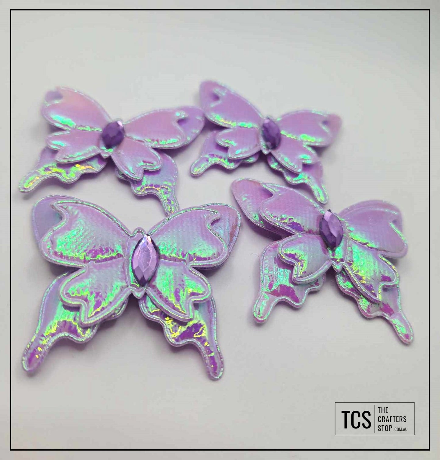 Fabric Iridescent 3D Butterfly (X4 Pack) 3 Colours
