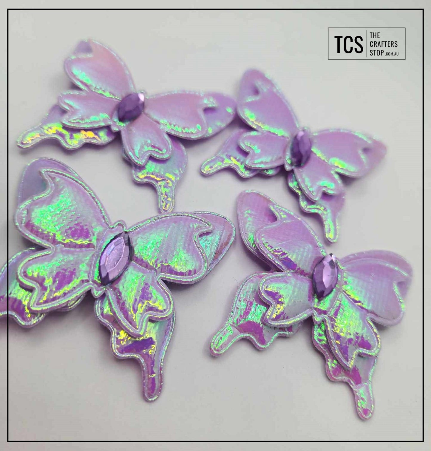 Fabric Iridescent 3D Butterfly (X4 Pack) 3 Colours