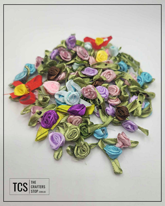 Mini Fabric Craft Roses - Pack of 30