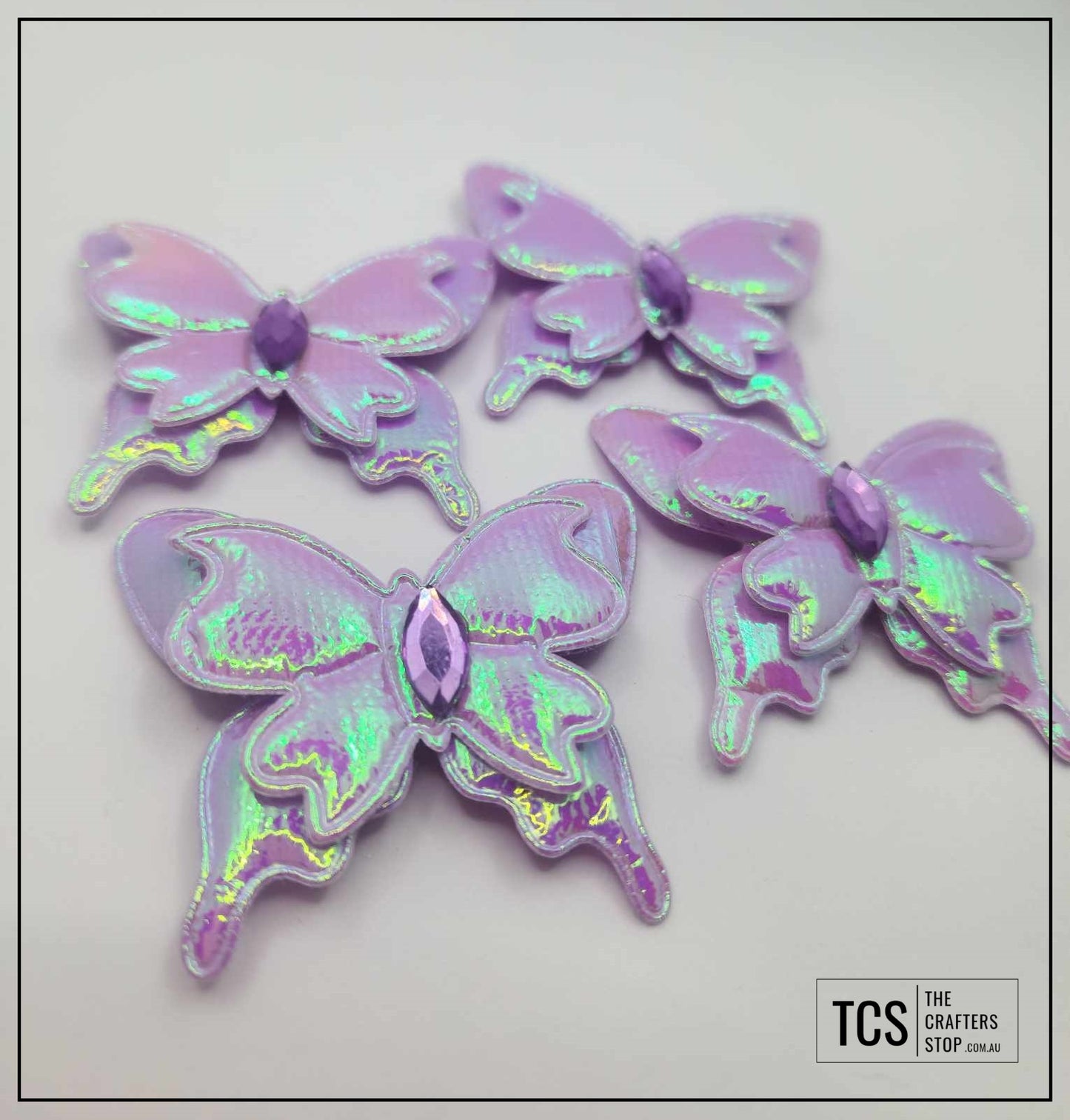 Fabric Iridescent 3D Butterfly (X4 Pack) 3 Colours