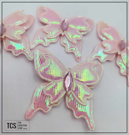 Fabric Iridescent 3D Butterfly (X4 Pack) 3 Colours