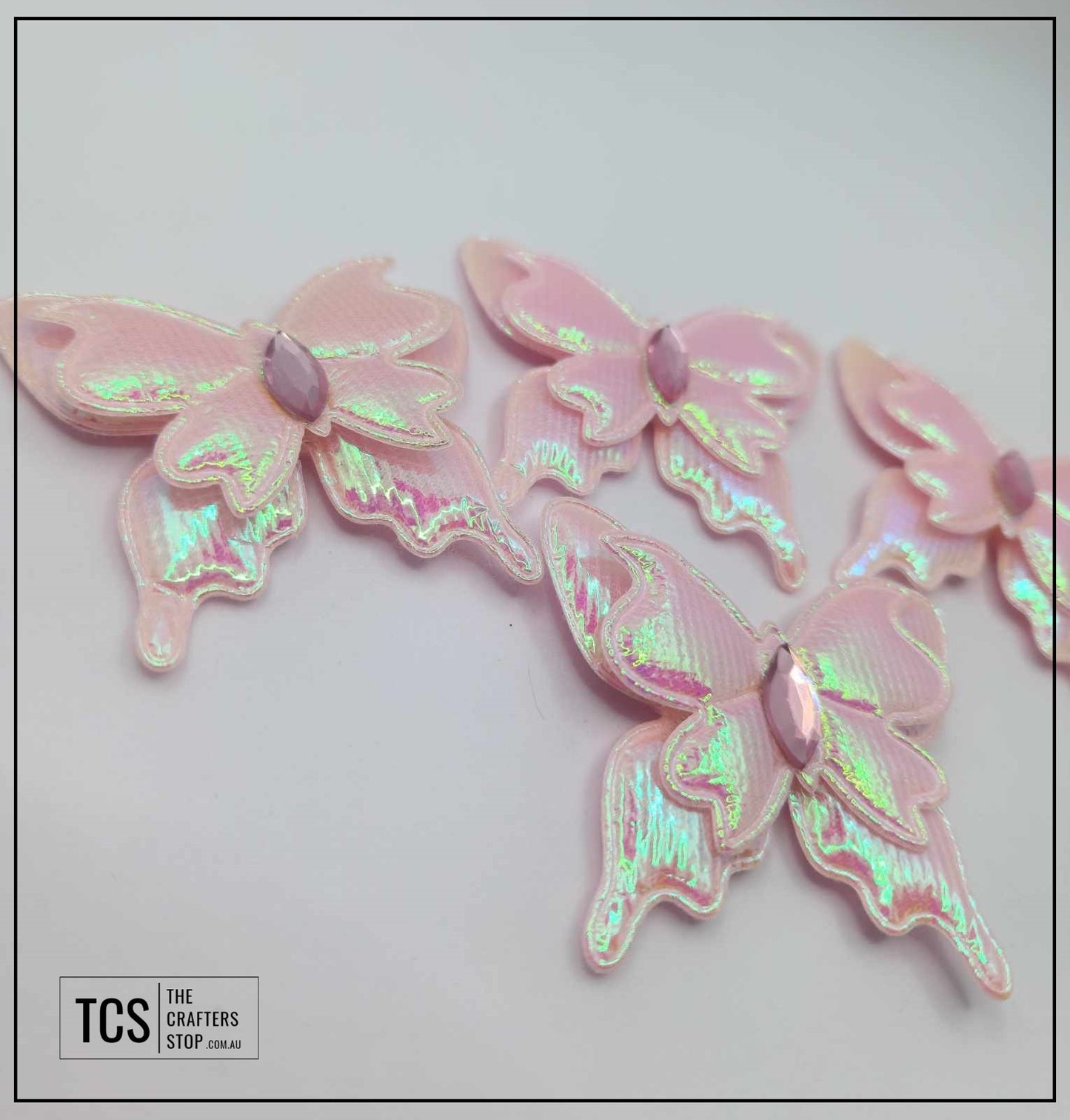 Fabric Iridescent 3D Butterfly (X4 Pack) 3 Colours