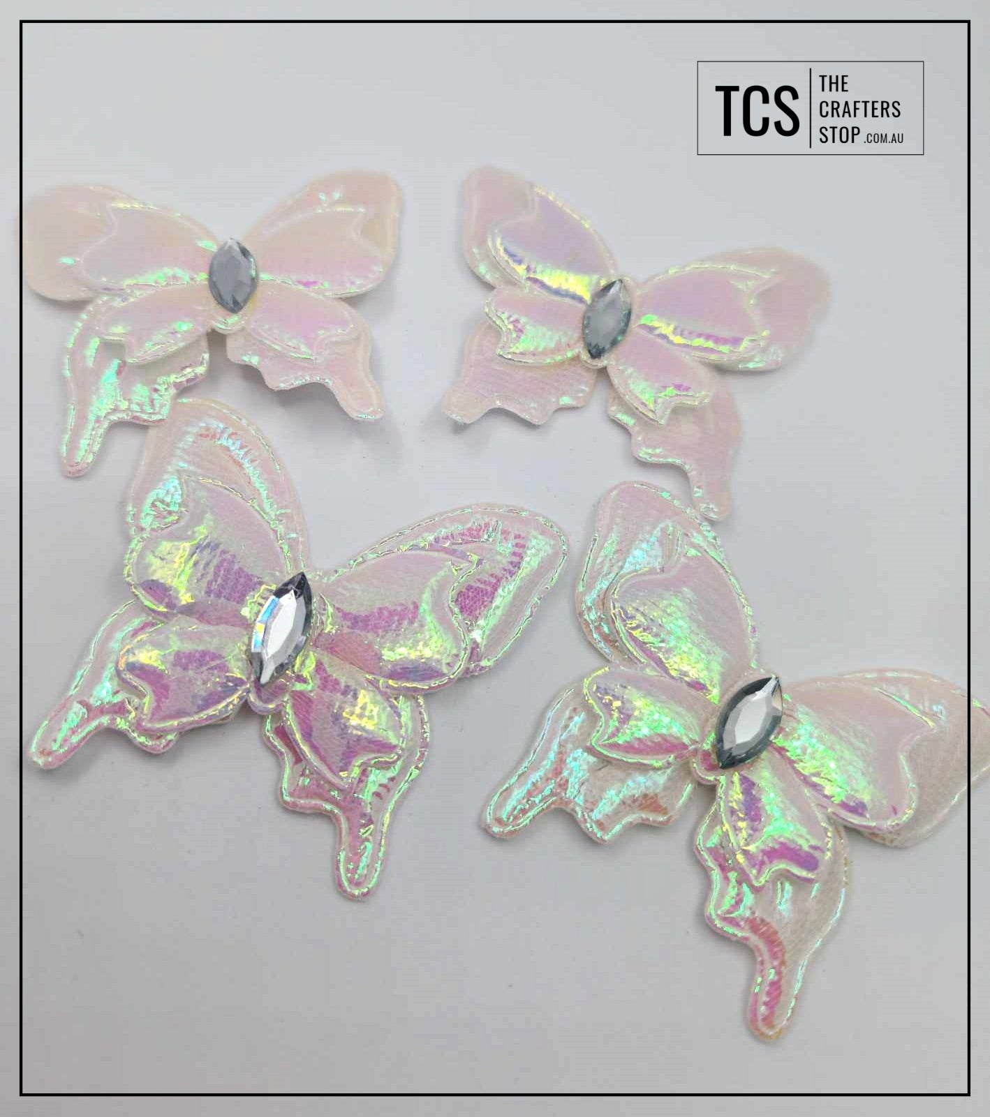 Fabric Iridescent 3D Butterfly (X4 Pack) 3 Colours