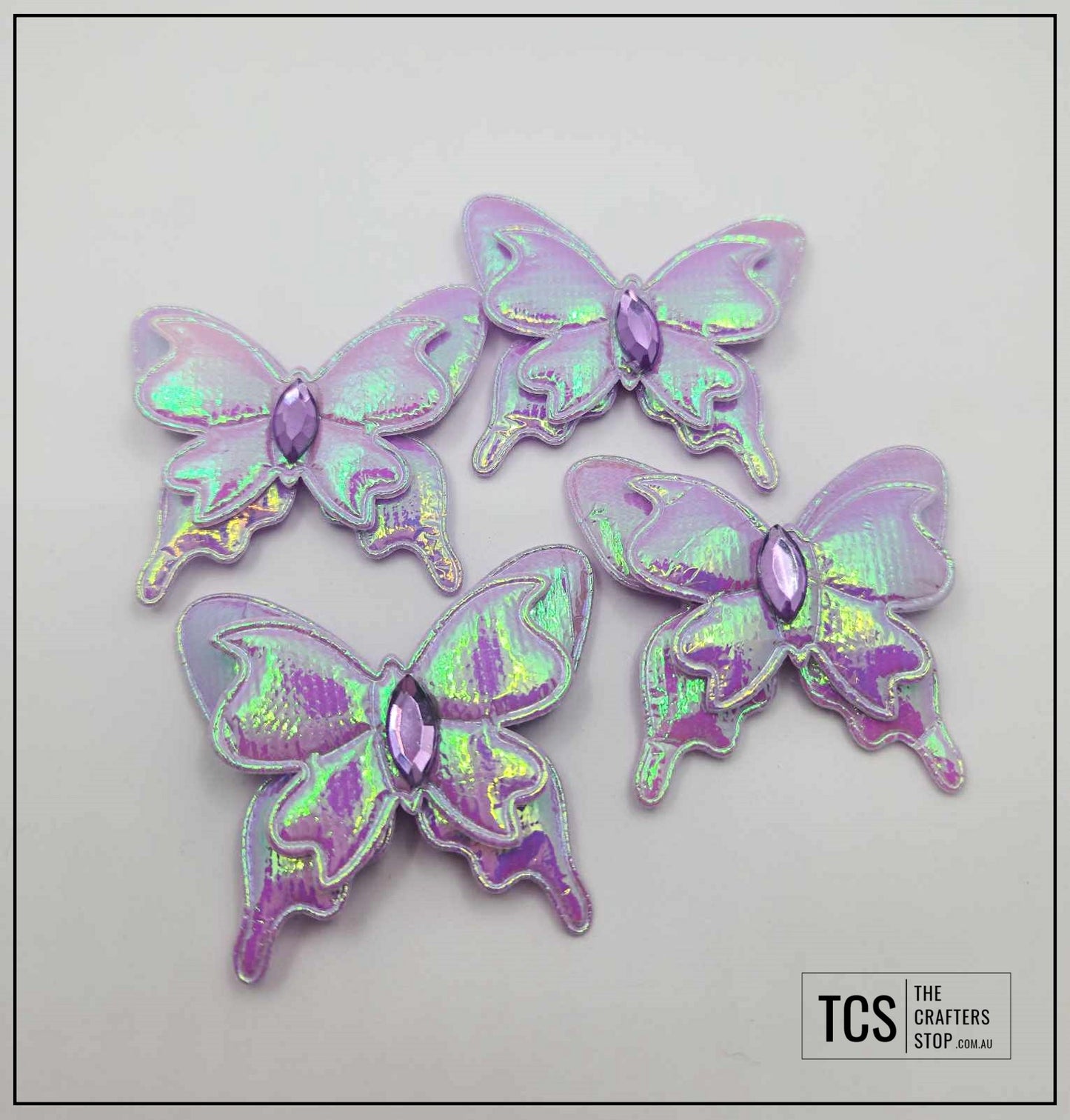 Fabric Iridescent 3D Butterfly (X4 Pack) 3 Colours
