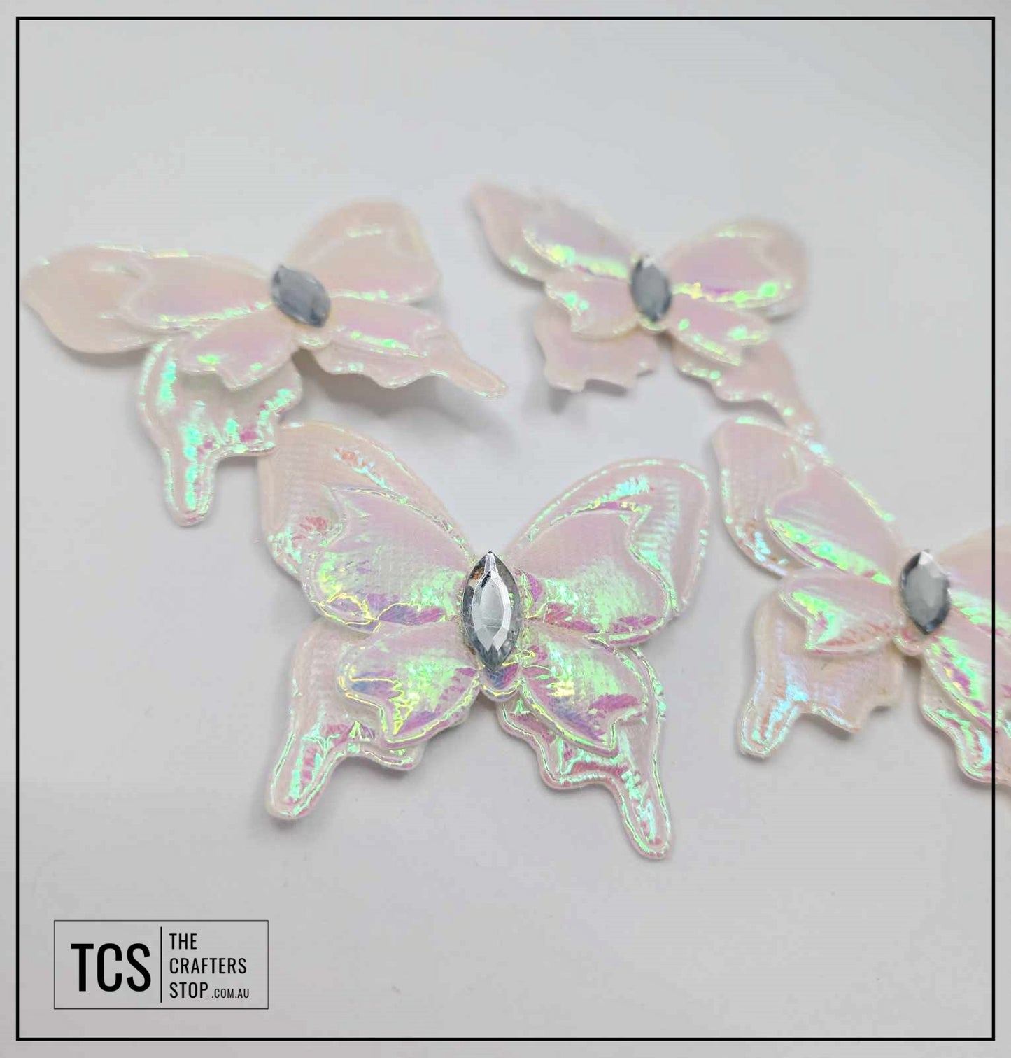 Fabric Iridescent 3D Butterfly (X4 Pack) 3 Colours