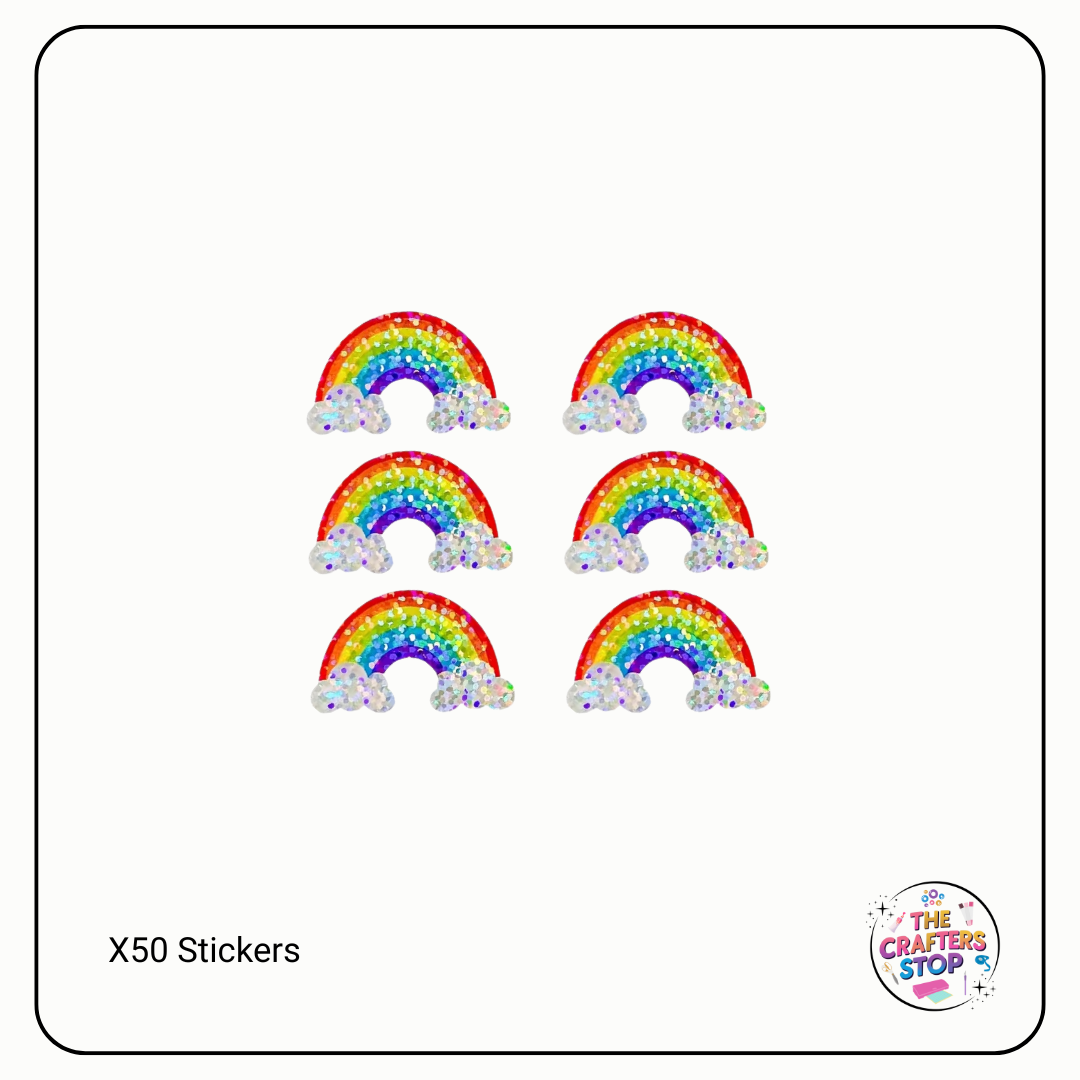 Glittery Rainbow Scrapbooking Stickers