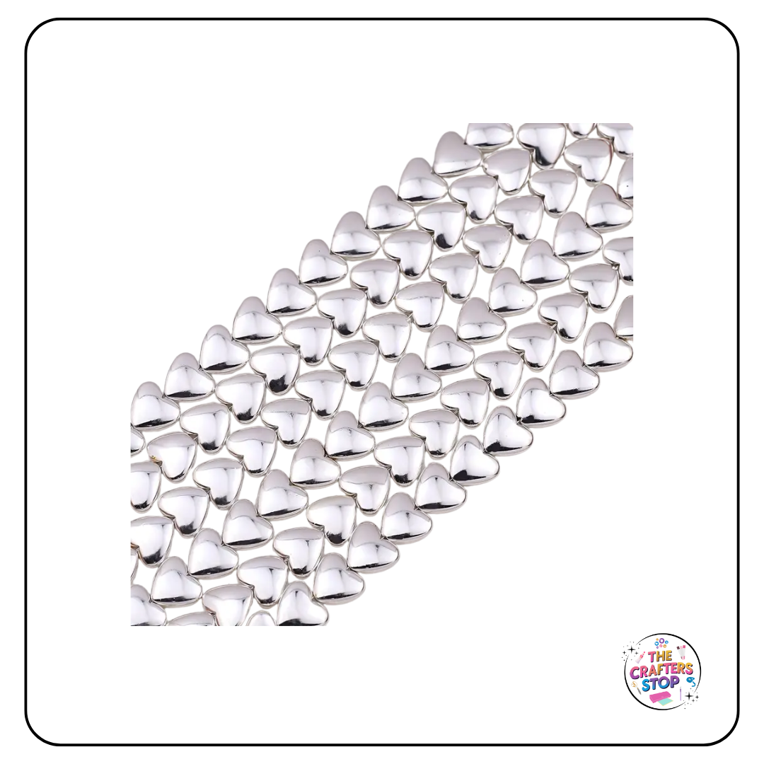 Heart Shaped Metallic Beads