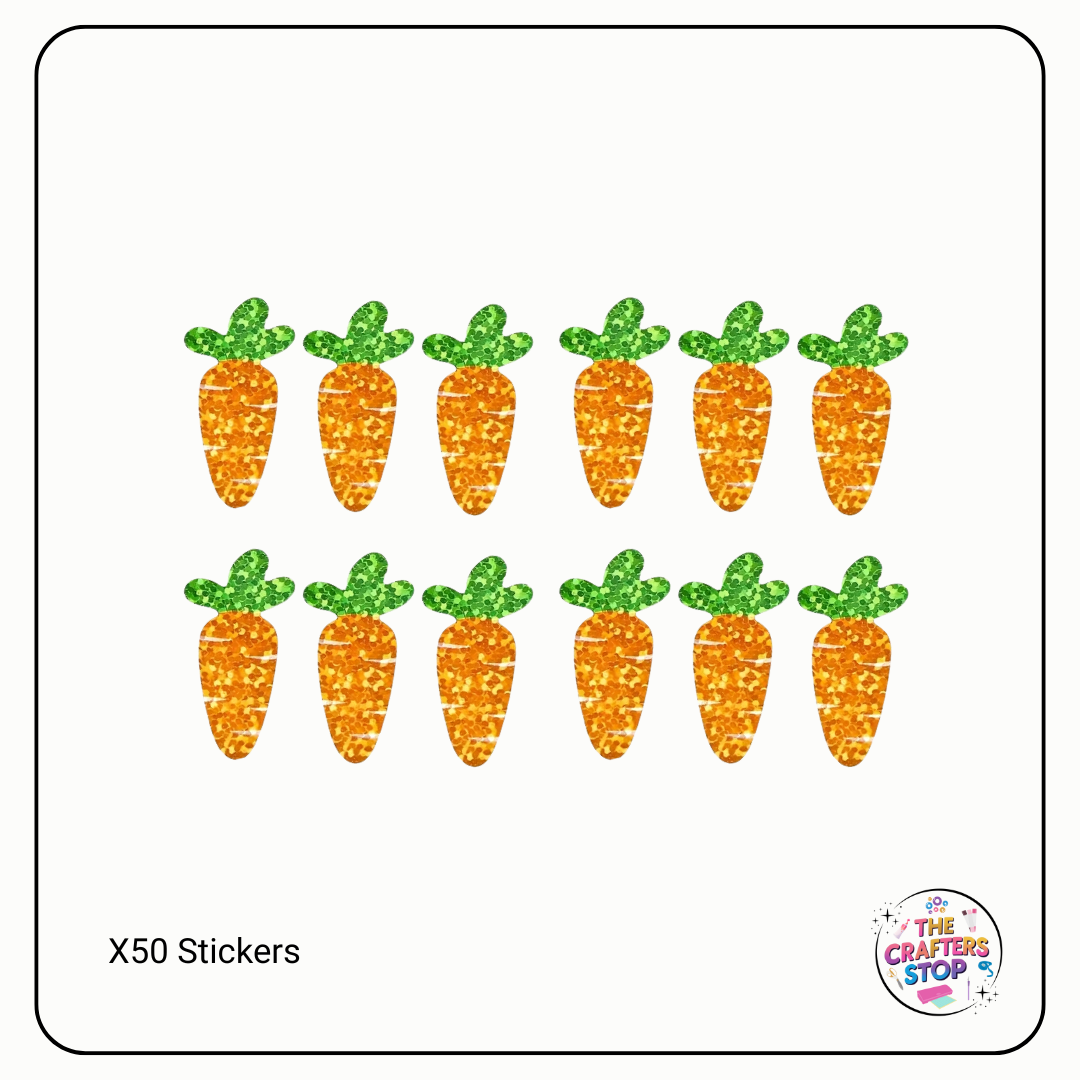 Easter Glittery Carrot Scrapbooking Stickers