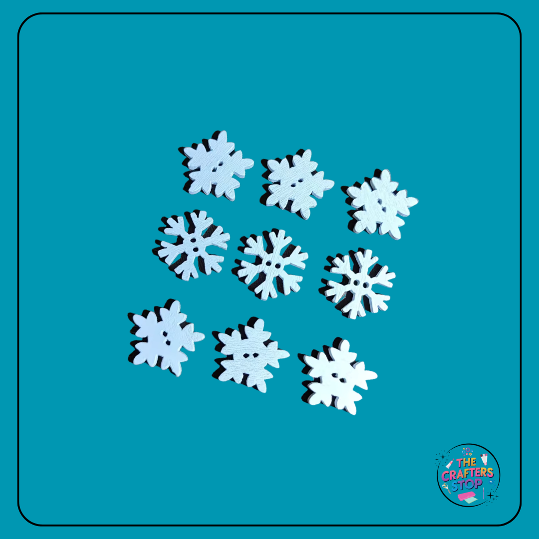 White Wooden Snowflake Embellishments