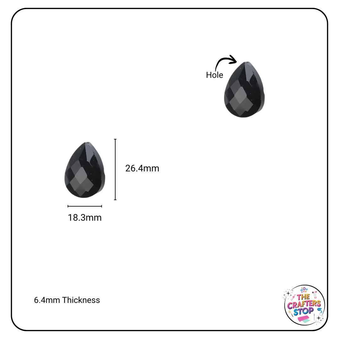 Black Faceted Teardrop Beads/Pendants