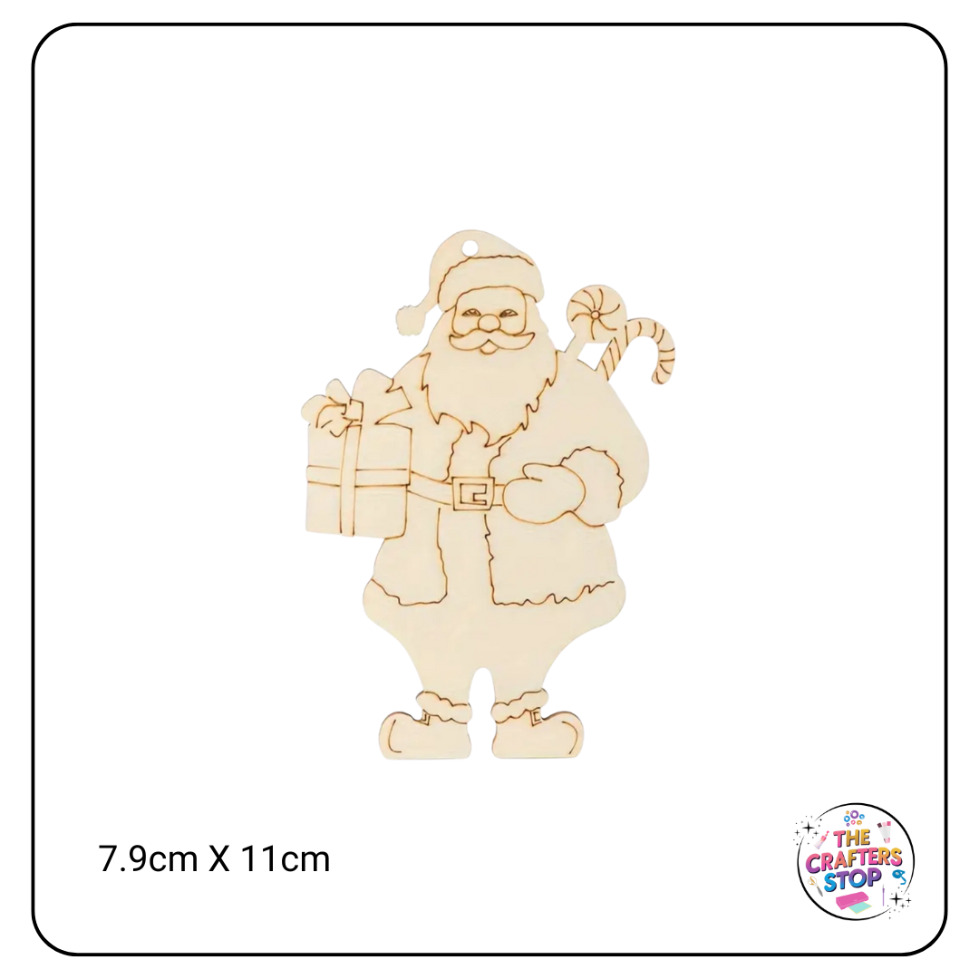Christmas Wooden Cutout Shapes - Santa Claus