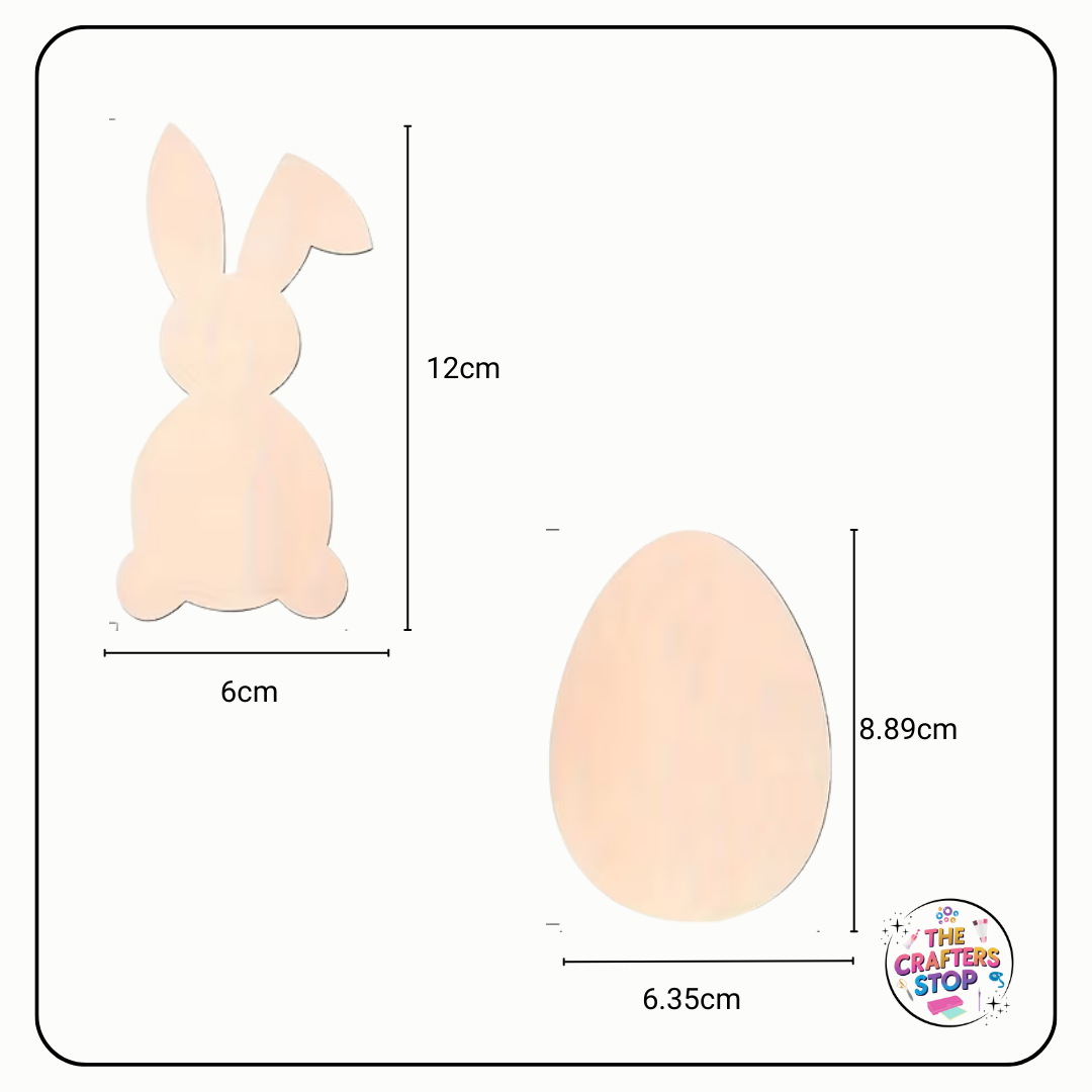 Wooden Easter Bunny & Egg Shapes