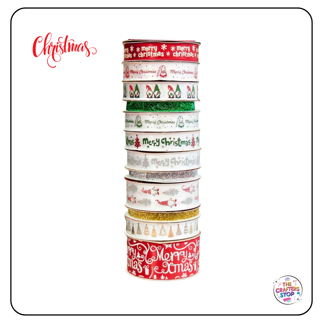 Decorative Christmas Ribbon - Multiple designs & sizes