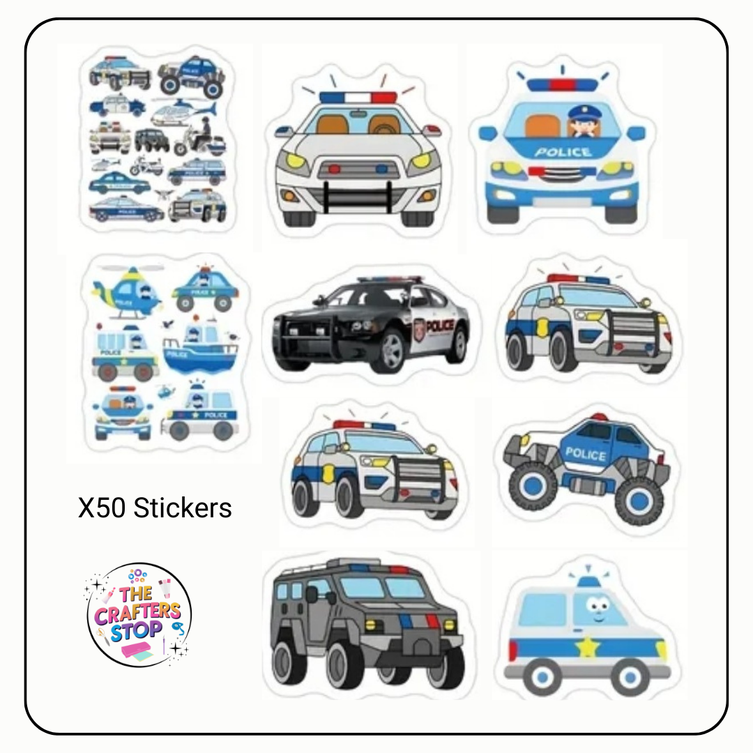 Police Car Scrapbooking Stickers