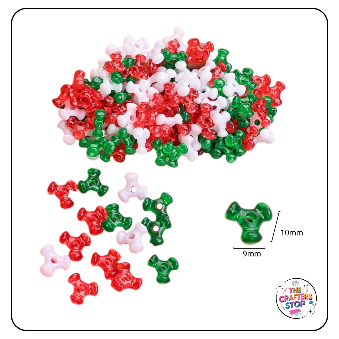 Christmas Coloured Tri-Beads