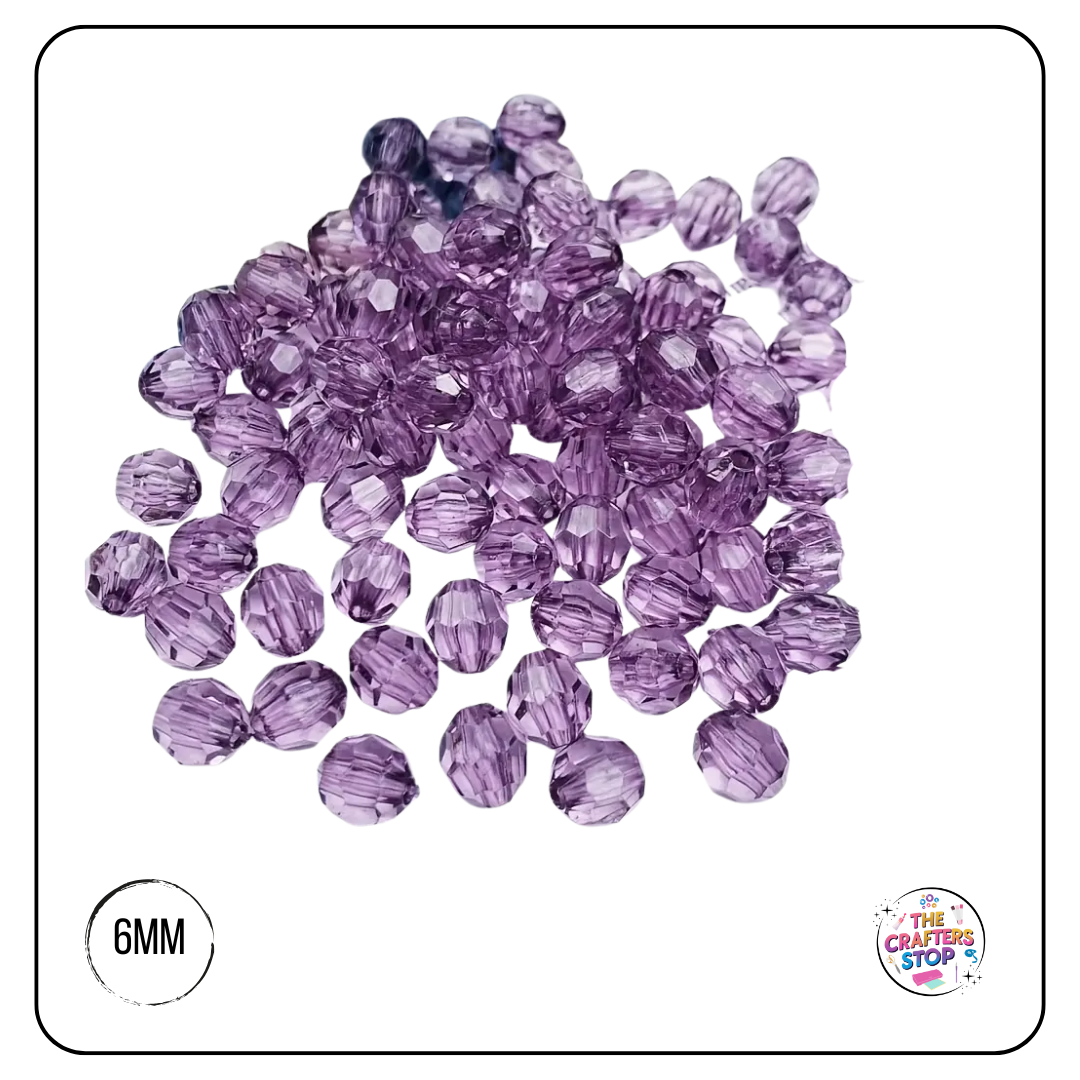 Transparent Faceted 6mm Beads