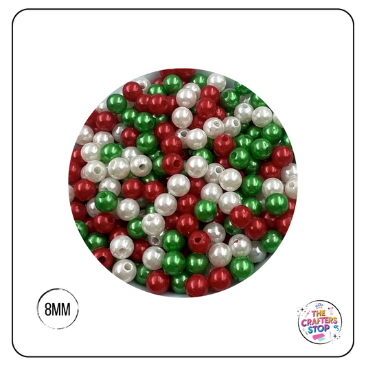 Christmas Coloured Pearl Beads