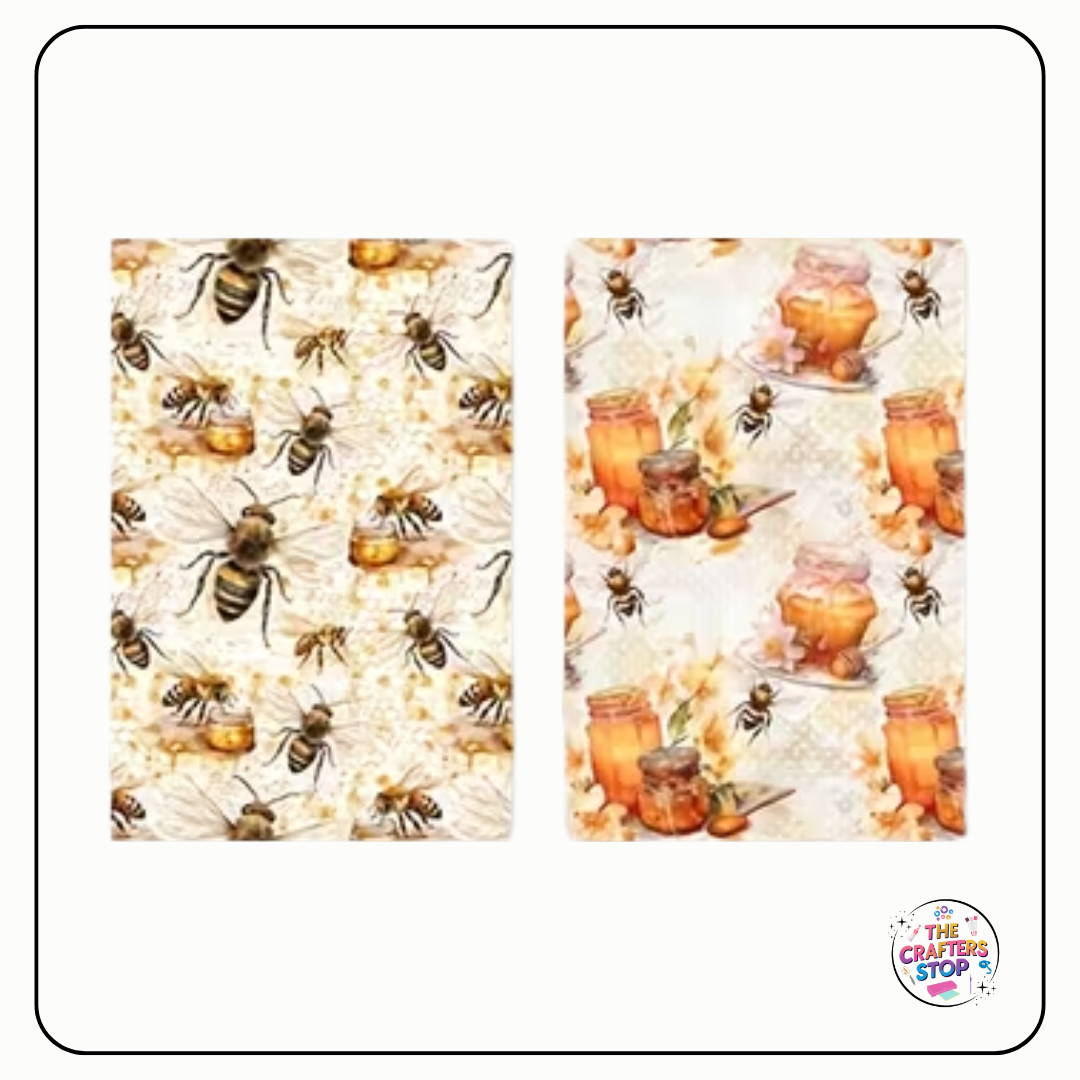 Beautiful Bee Designed Pattern Papers 24 Sheets