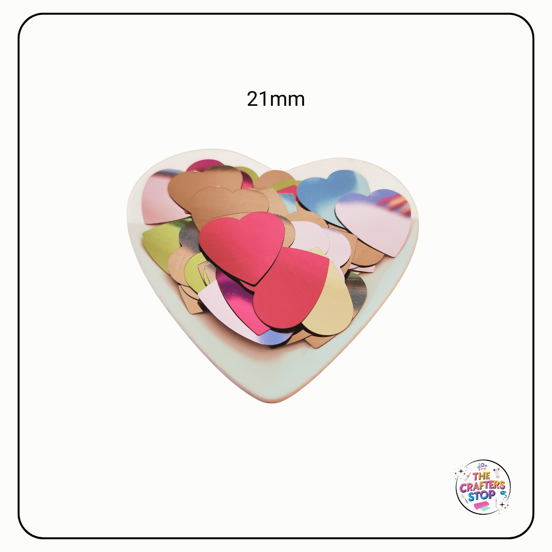PVC Hearts Sequin Add-ins 25g (2 Sizes)