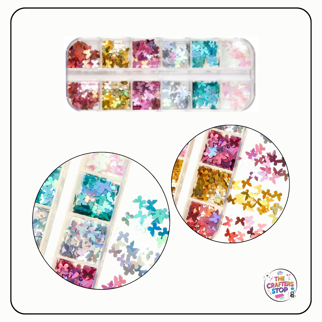 Iridescent Butterfly Sequins Add-ins with Box