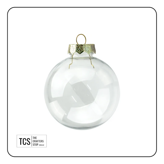 8cm Shatterproof Clear Christmas Baubles