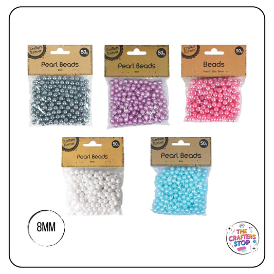 8mm Round Pearl Beads