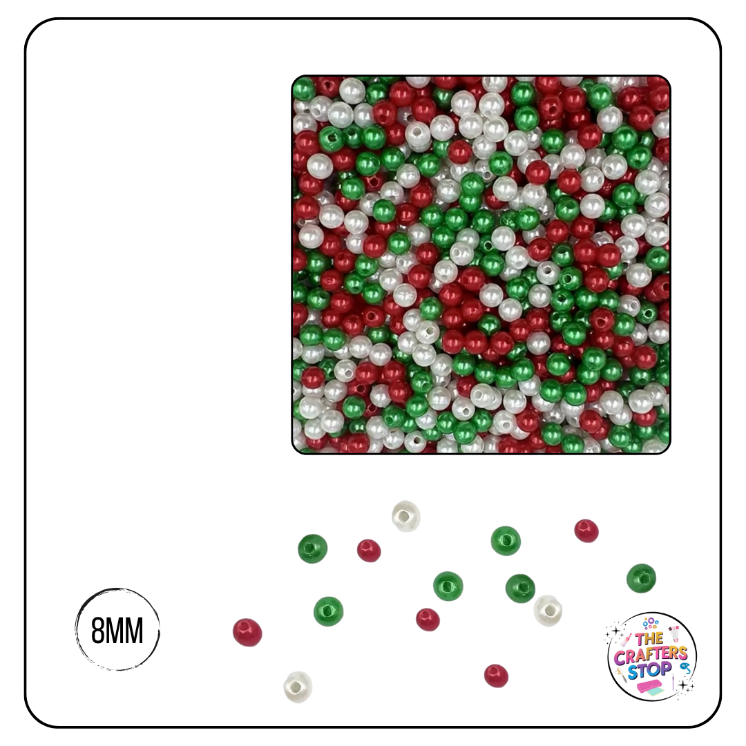 Christmas Coloured Pearl Beads