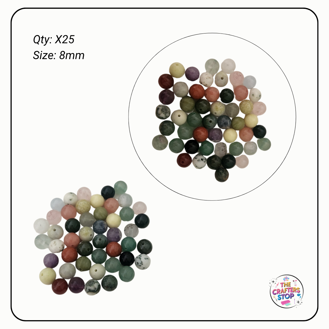 Mixed Crystal Gemstone Beads 8mm