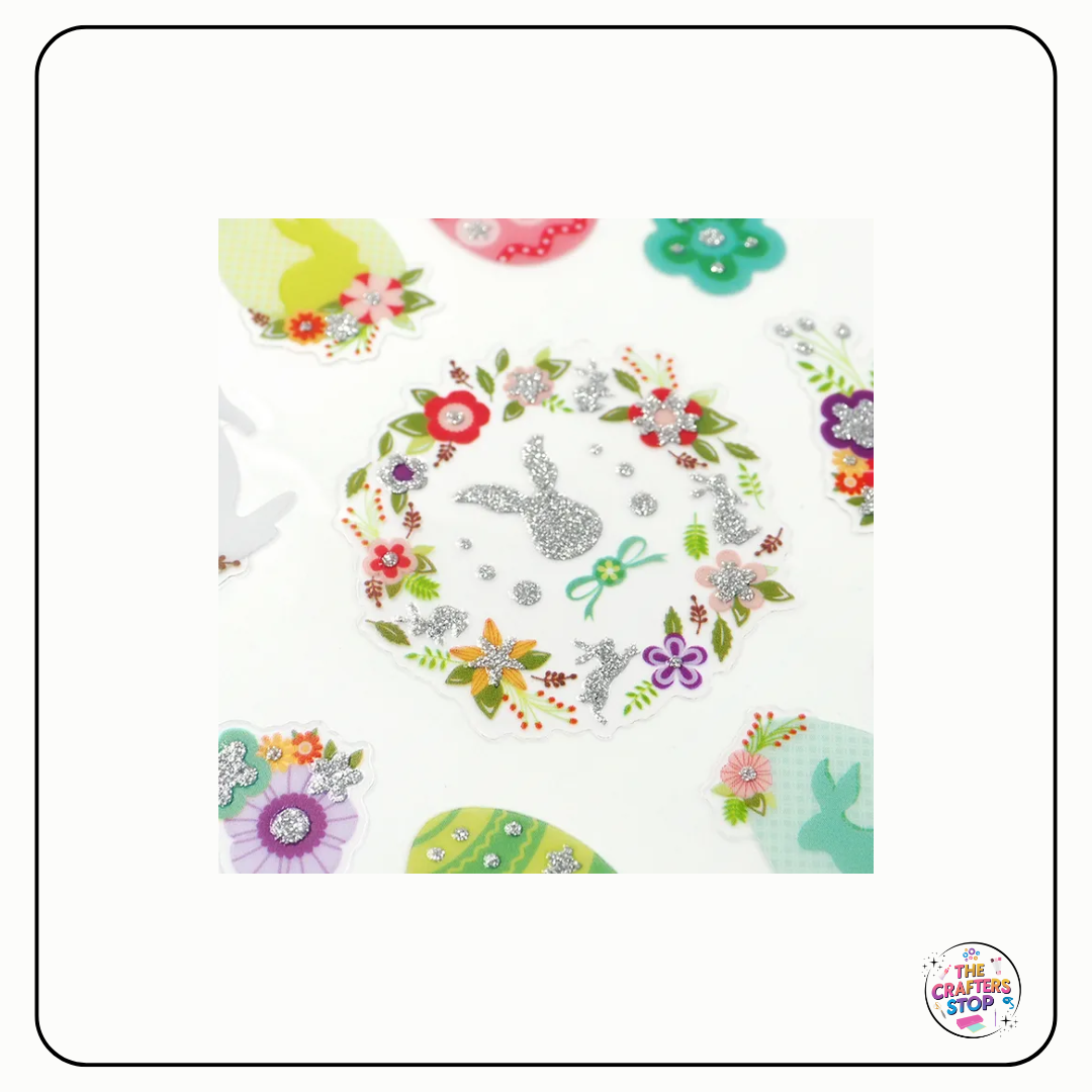 Glitter Easter Scrapbooking Sticker Sheet