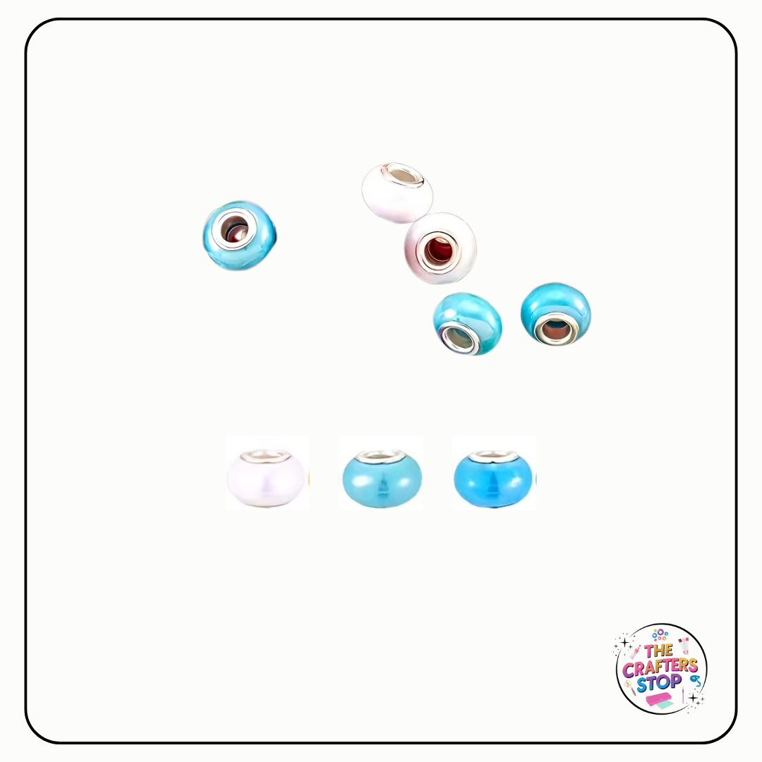 Large Hole Acrylic Decorative Beads - Blue Theme