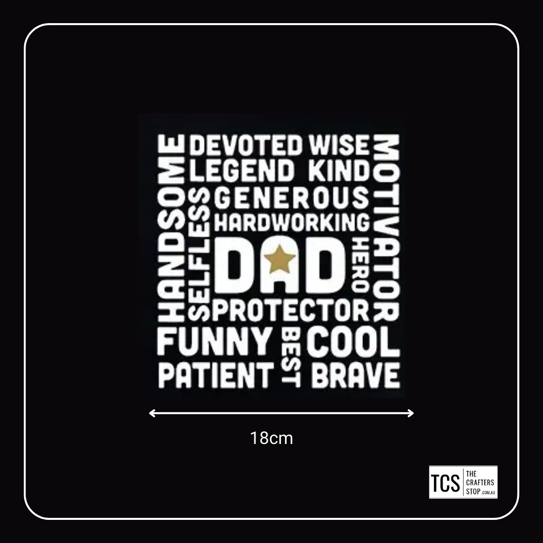 Fathers Day "DAD" Multi Words DTF Iron On Transfers