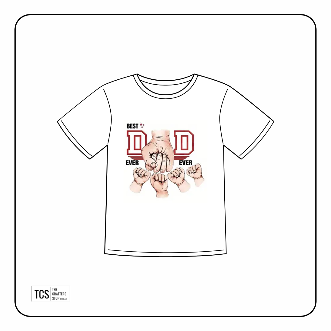 Fathers Day "BEST DAD EVER" with Hands DTF Iron On Transfers