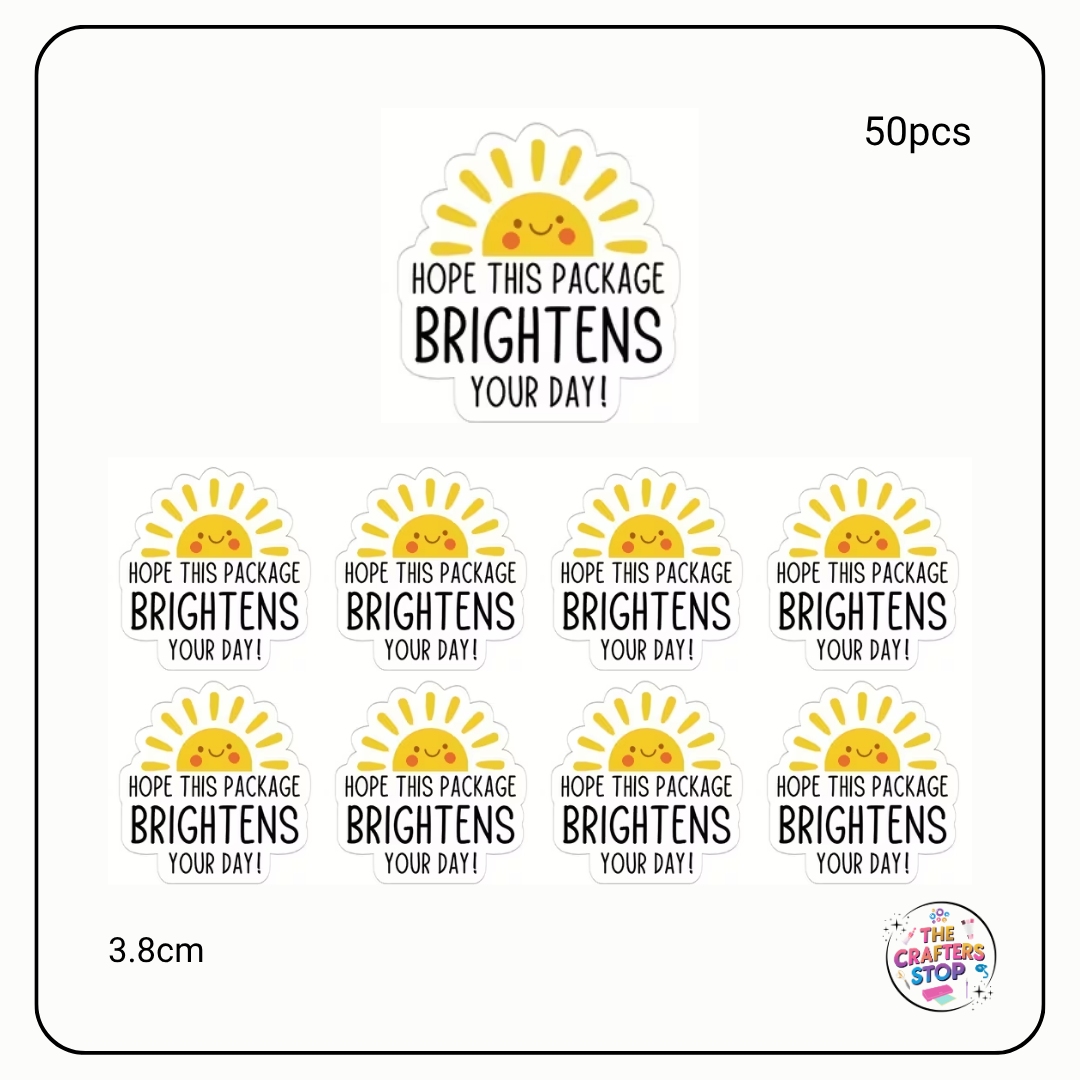 "I Hope This Package Brightens Your Day!" Business Stickers